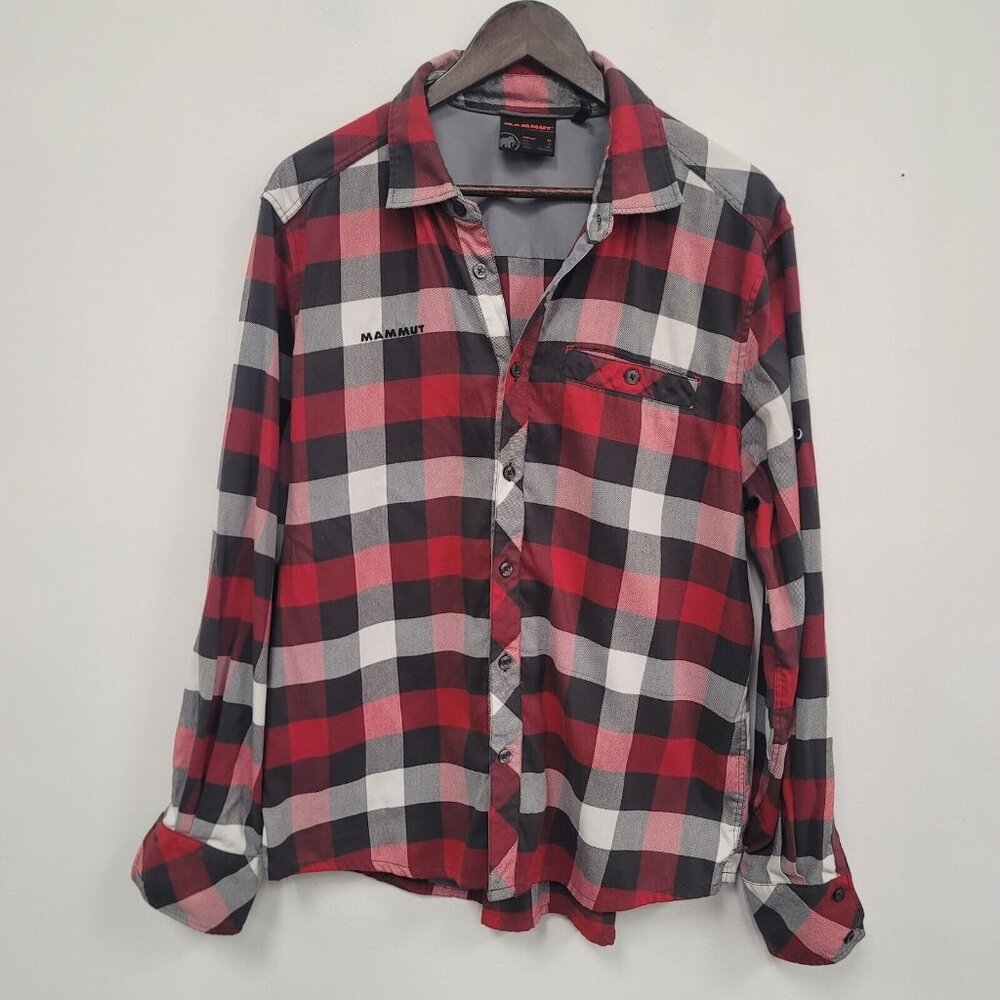 Mammut Mens Long Sleeve Button Up Shirt Size XL Red Plaid Country Southwestern
